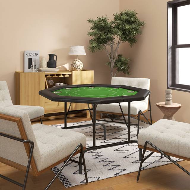 Freeport Park 120cm Foldable Poker Table Powder Coated