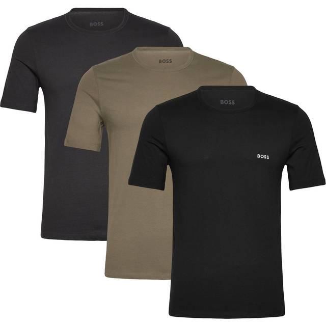 BOSS for man. 50532468 Pack of 3 vests with embroidered logos green, navy, black (M), Homewear, Cotton, Short sleeve