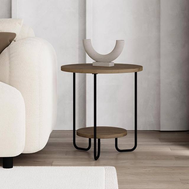 Corro Modern Side End Table Sandstone - Brown (45cm H X 40cm W X 40cm D)