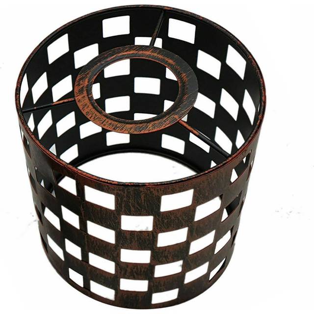 Antinique 13.5cm H x 12cm W Metal Drum Lamp Shade ( Screw On ) - Brushed Copper (13.5cm H X 12cm W X 13.5cm D)