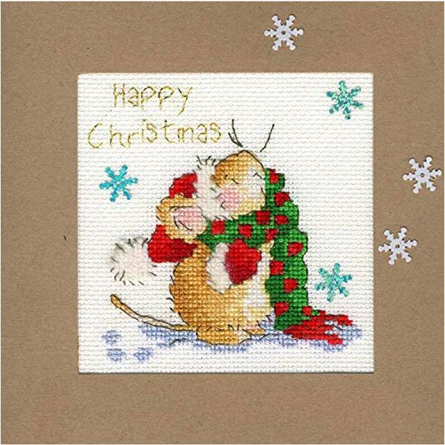Counting snowflakes - christmas card cross stitch kit by bothy threads
