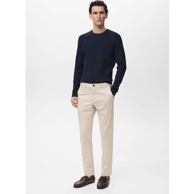 Prato cropped tapered chino trousers ecru - Man - 34 - MANGO MAN - Ecru