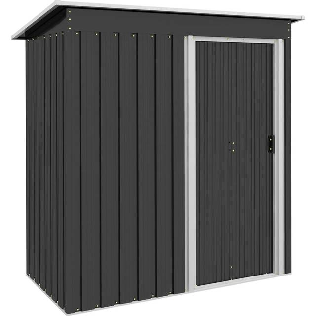 5 X 3Ft Garden Storage Shed With Sliding Door And Sloped Roof Outdoor Equipment Tool, Black (170cm H X 76cm W X 150cm D)