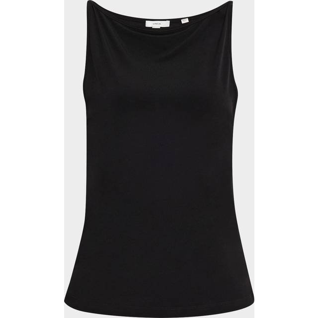 Boat-Neck Tank Top - BLACK - X-Small