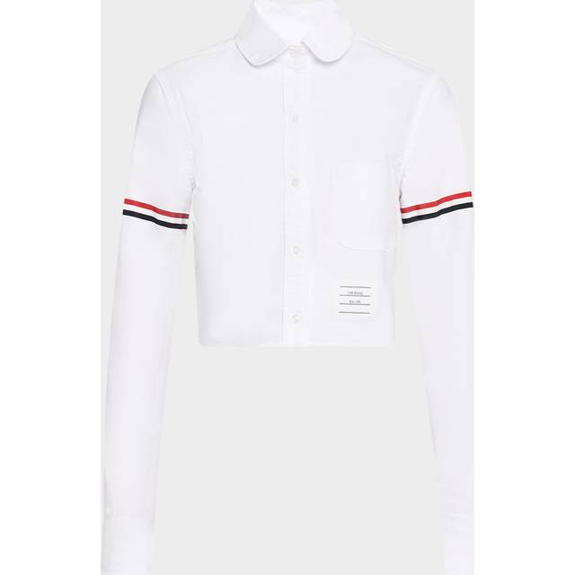 Classic Cropped Round Collar Shirt - WHITE - 38 IT (2 US)