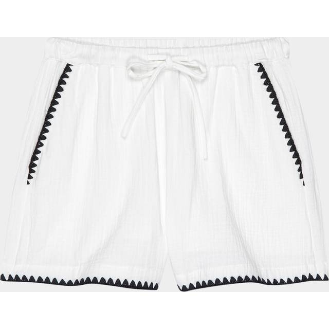 Sunny Embroidered Gauze Shorts - BLACK BLANKET STITCH - Small