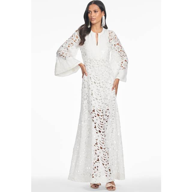 Cynthia Sequin-Embellished Floral Lace Gown - WHITE - X-Large