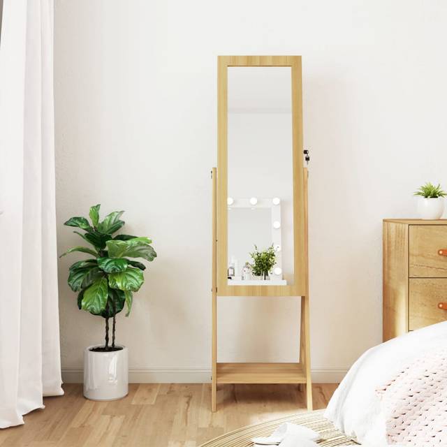 Mamchand Free-standing Jewelry Armoire - Brown (151.5cm H X 42cm W X 40cm D)