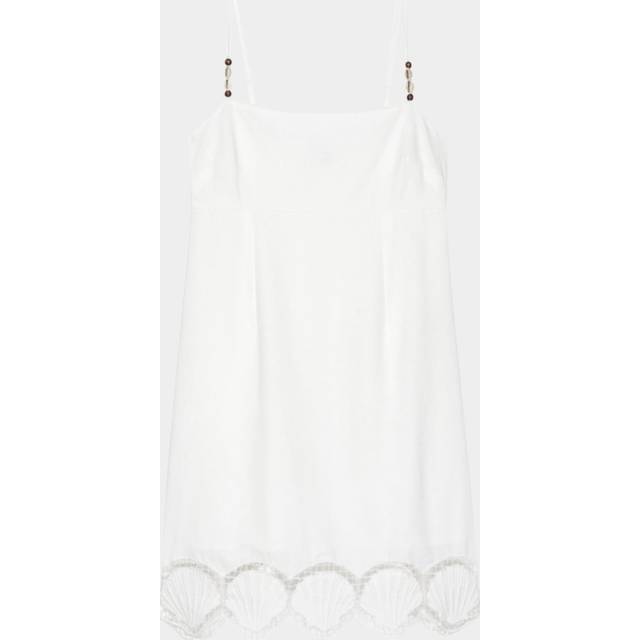 Susana Seashell Embroidered Mini Dress - WHITE - Medium