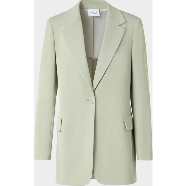 Single-Breasted Wool Tricotine Boyfriend Blazer - PISTACHIO - 16