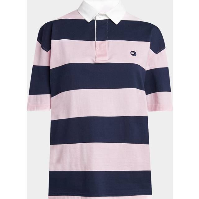 Pink/Blue Striped Polo - Multicolor