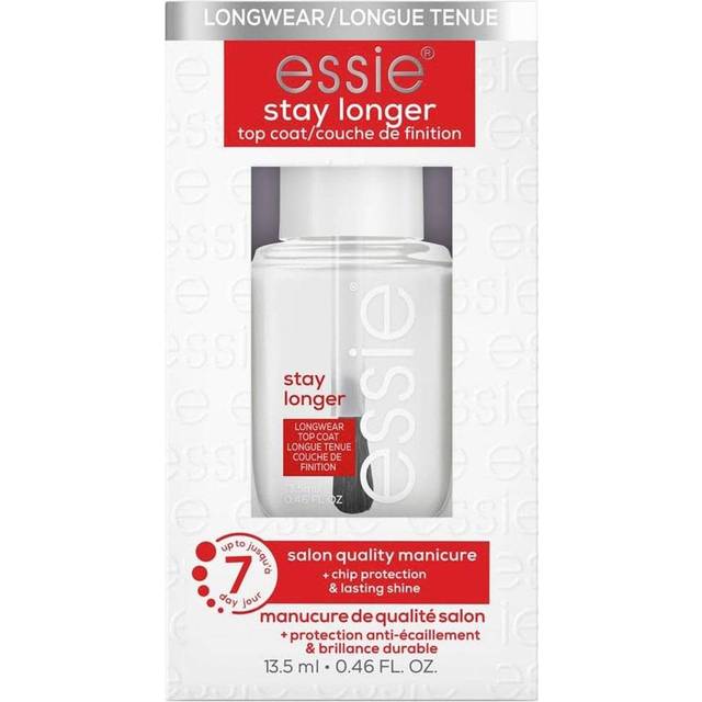 essie stay longer premium longwear toppcoat, överlack för lång hållbarhet och förlängd färgglans, 13,5 ml