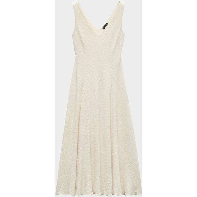 Lou V-Neck Midi Dress - ivory - Large
