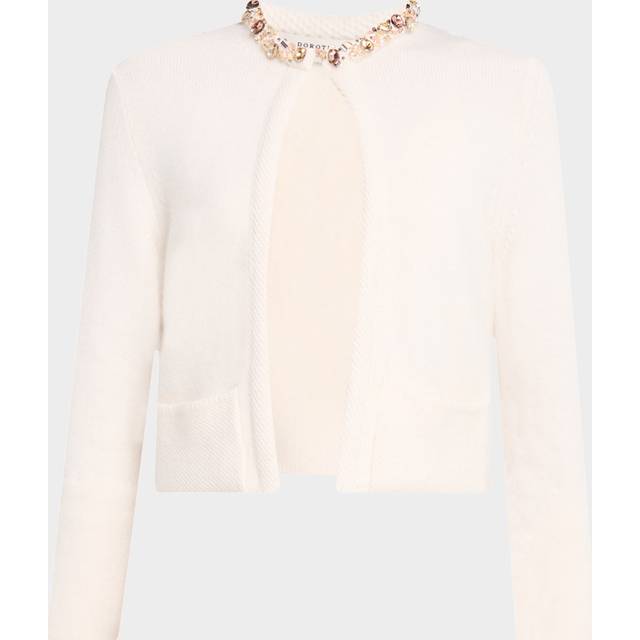 Sparkling Luxury Bead & Crystal-Trim Cardigan - ORCHID WHITE - 6