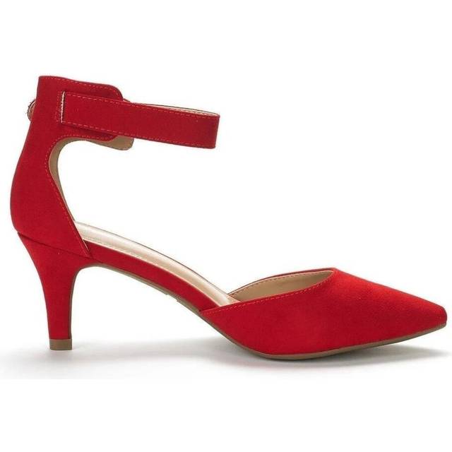 (red, 36) Women Sandals Summer Ladies Bridal Suede 5cm Thick Heel Pumps Wedding Party Shoe Newest Woman Open Toe Sexy Ankle Straps Sandal