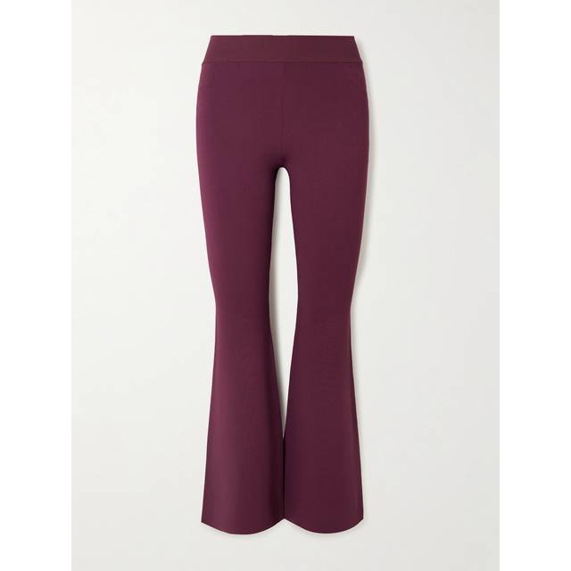 Stella McCartney - Cropped Jersey Flared Pants - Burgundy - small