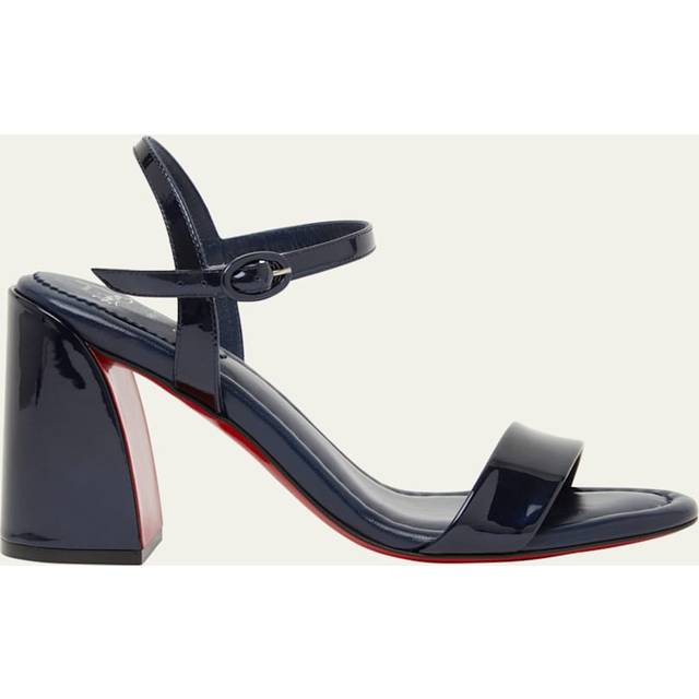 Christian Louboutin Miss Jane Patent Leather Heeled Sandals 85 - Navy - 39.5
