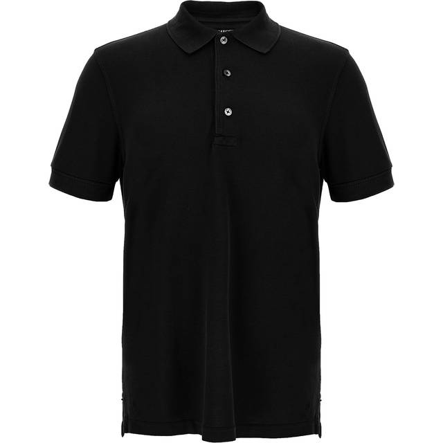 Tom Ford, Topp, Herr, M, Svart Piquet Polo Skjorta - black (M)