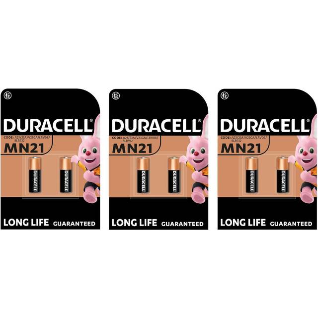6 x duracell mn21 a23 12v alkaline batteries 23a lrv08 k23a e23a v23ga 12 volt