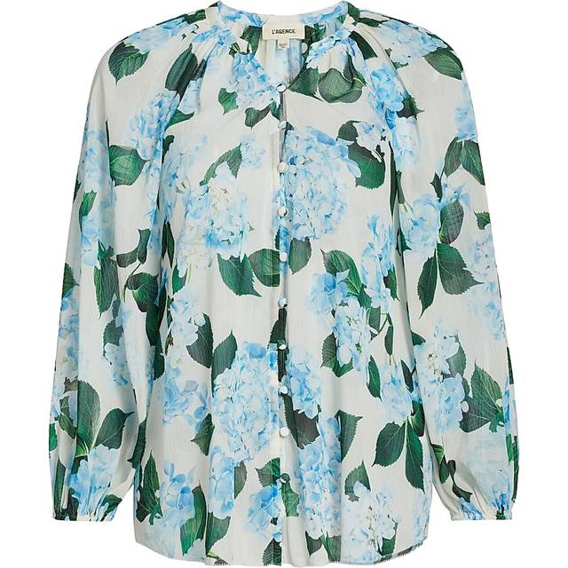 Teagan Dolman-Sleeve Blouse - IVRYLT BLU HYDRANGEA - Large