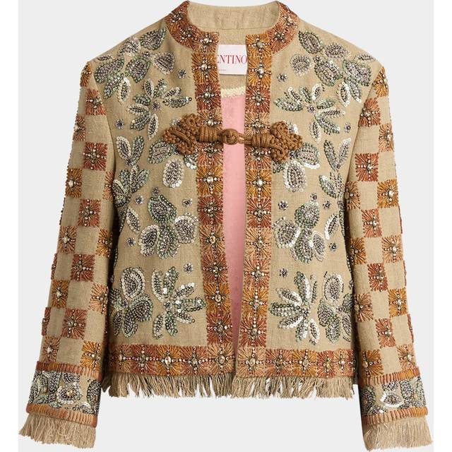 Embroidered Linen Jacket - IVORYMULTI - 38 IT (2 US)
