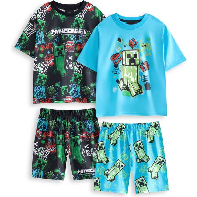 (11-12 Years) Minecraft Multi-Pack of 2 Short Sleeve Short Leg Pyjama Set (Boys Multicoloured)