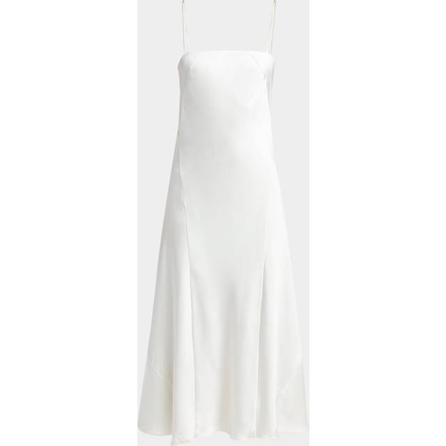Double Silk Satin Spaghetti-Strap Maxi Dress - SOLID WHITE - 46 IT (10 US)