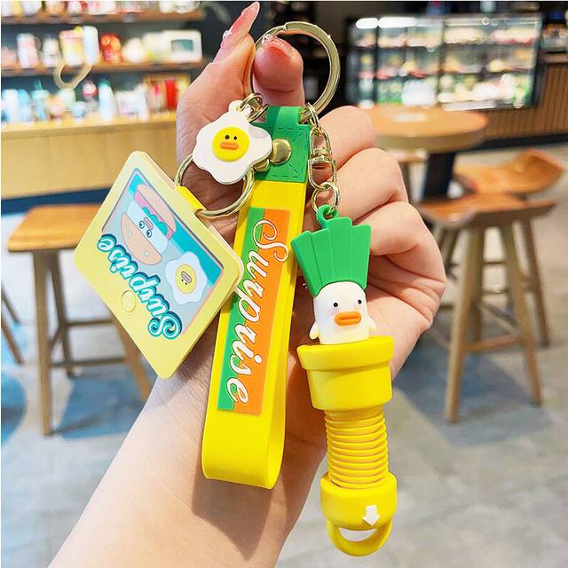 (Plant) Adorable Cartoon Food Keychain For Stress Relief Ideal For Car And Backpack Use