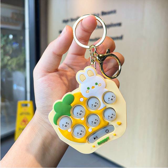 (StyleE) Silicone Fun Mini Whacamole Keychain For Car And Backpack Adorable Gift