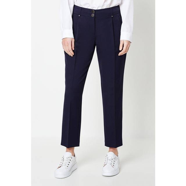 Womens Petite Navy Smart Tapered Leg Trousers - 20