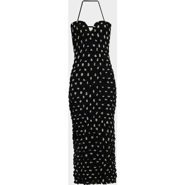 Haylen Seersucker Chiffon Halter Midi Dress - POLKA - X-Small