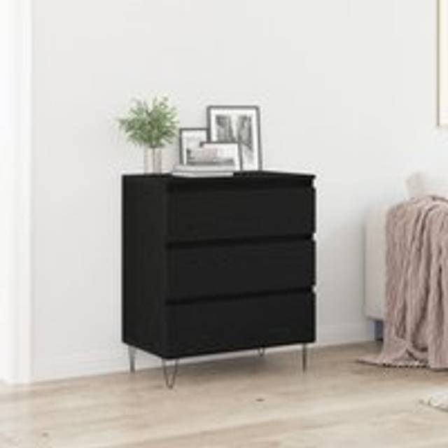 Sideboard with Drawers Black Oak 60x35x70 cm Engineered Wood - One Size