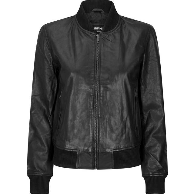 Varsity Leather Bomber Jacket Casual Vintage - Black - XL