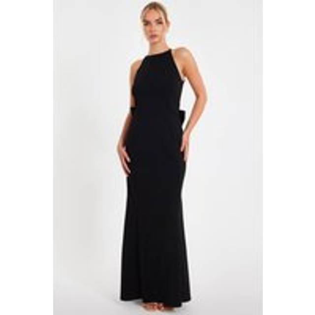 Black Halter Neck Fishtail Maxi Dress - 12