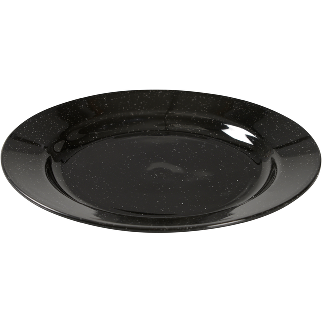 Abena gastro reusable plastic dinner plates - 18cm, pack of 12, granite black,