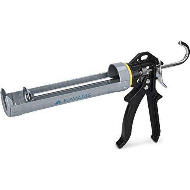 Navaris Caulking Gun - 23cm Sealant Gun for 310ml Cartridge Tube - Adhesive Applicator Professional Hardware Tool for Silicone Acrylic Glue Sealant