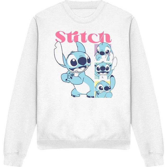 Lilo And Stitch 100 Kisses Adults Crew Sweatshirt, White - M