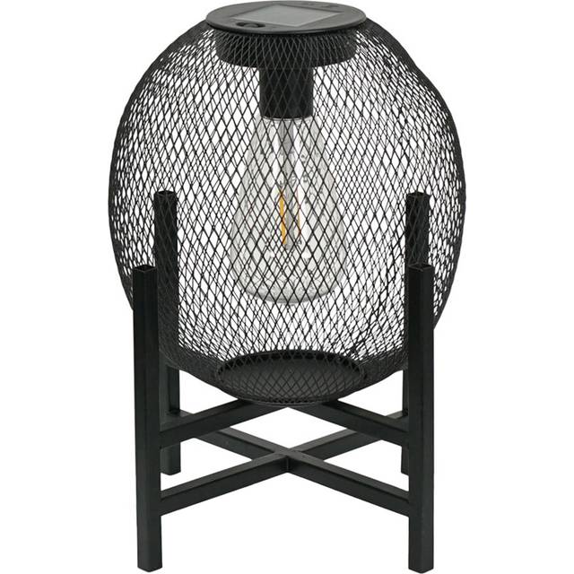 ValueLight Mesh Globe Outdoor Solar Wall Lantern - ValueLights - Black - 28.5 x 21 x 20.5cm