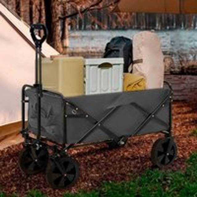 Foldable Collapsible Garden Festival Cart - Mid Grey - One Size