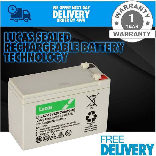 Lucas LSLA7-12 12V 7Ah Rechargeable Battery