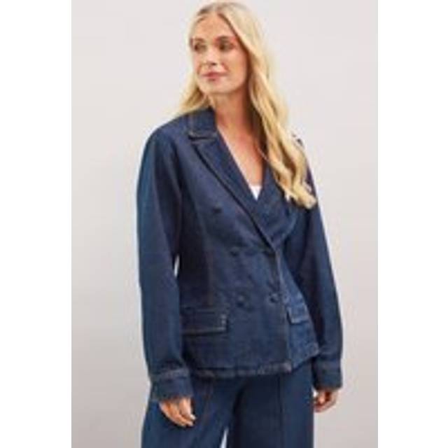 Womens Petite Denim Blazer - Indigo - 12