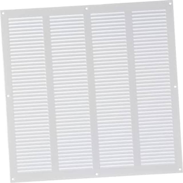 White Metal Air Vent Grille 400mm X 400mm Fly Screen Flat Louvre Duct Cover