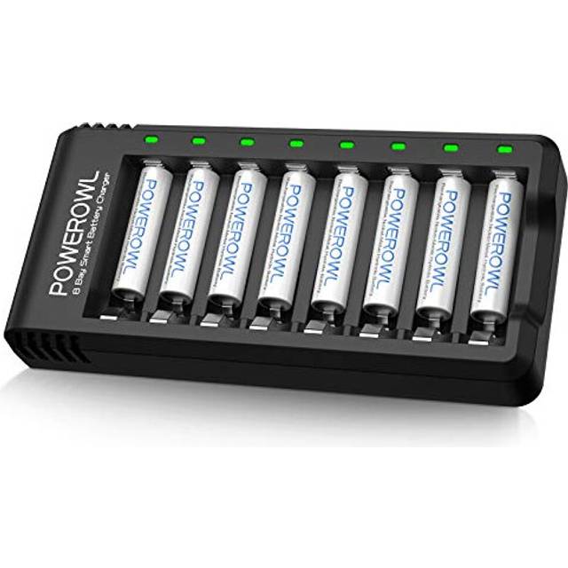 AAA Rechargeable Batteries with Charger, 8 Pack of 1000mAh High Capacity Low Self Discharge Ni-MH Triple A Batteries with Advanced Individual Cell