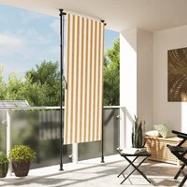 Outdoor Roller Blind Orange and White 120x270 cm Fabric&Steel - One Size