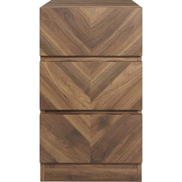 Catania 3 Drawer Bedside Table - Royal Walnut - Brown