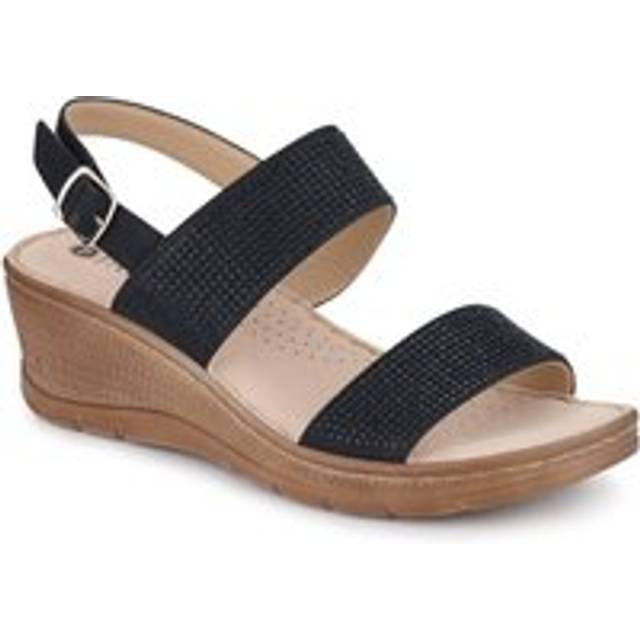 Buckle-Up Wedge Sandals - BAIZH41031 / 327 300 - Black