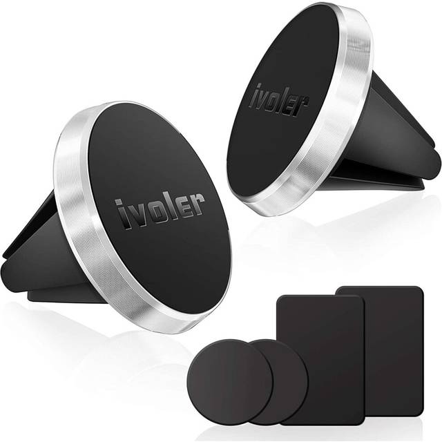 ivoler Magnetic phone car mount, 2 pack Car Phone Holder Mount for Car Air Vent Cradle Magnet Compatible for Sa msung, Huawei, Xperia, Nokia etc.