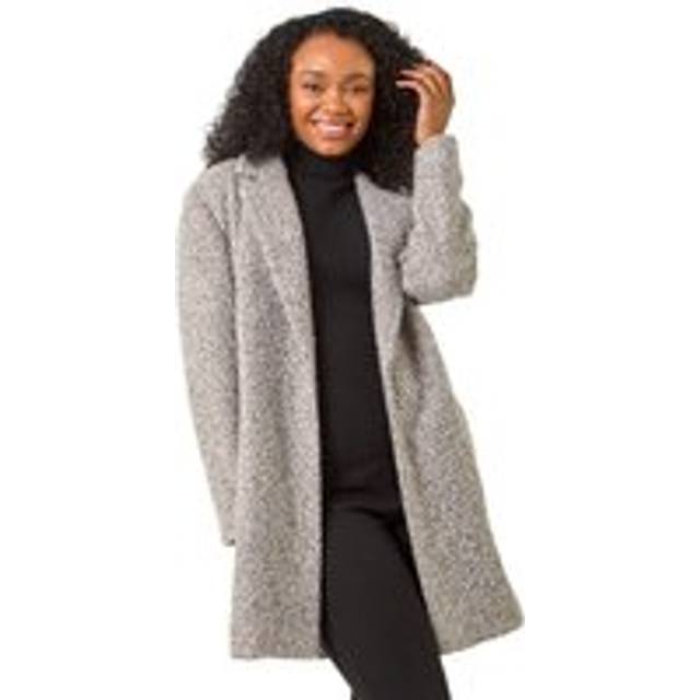 Textured Boucle Coat - Light Pink - 14