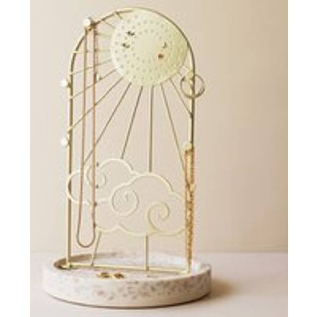 Sunshine Jewellery Stand with Terrazzo Base - gold/white/cream - one size