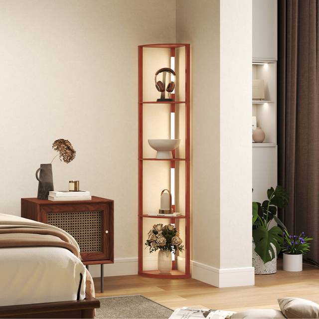 HOMCOM Corner Floor Lamp with Dimmable Warm White LED Light, for Living Room